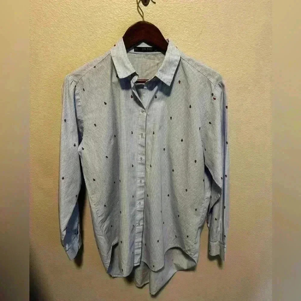 Zara Women’s Cotton Button-Down Size L - Picture 2 of 10